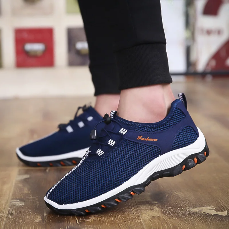 New Breathable Mesh casual shoes men fashion summer sneakers comfortable soft Basic Lace up flats 2018 DET669 | Обувь