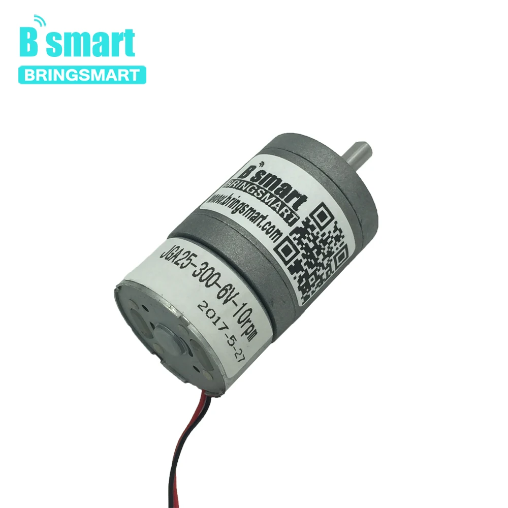 Bringsmart JGA25-300 Reduction Motor 5-1090rpm Low Speed Reducer 6v Micro Gearbox Motor DIY Model 3v DC Electric