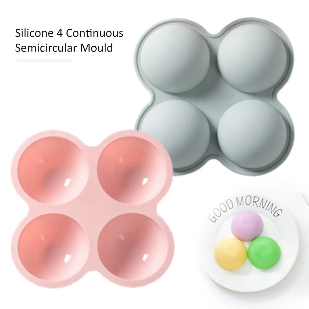 

4-Grid Semi-Circular Chocolate Silicone Mould Mini Cake DIY Mould Baking Tool Non-toxic And Odorless Corrosion Resistance