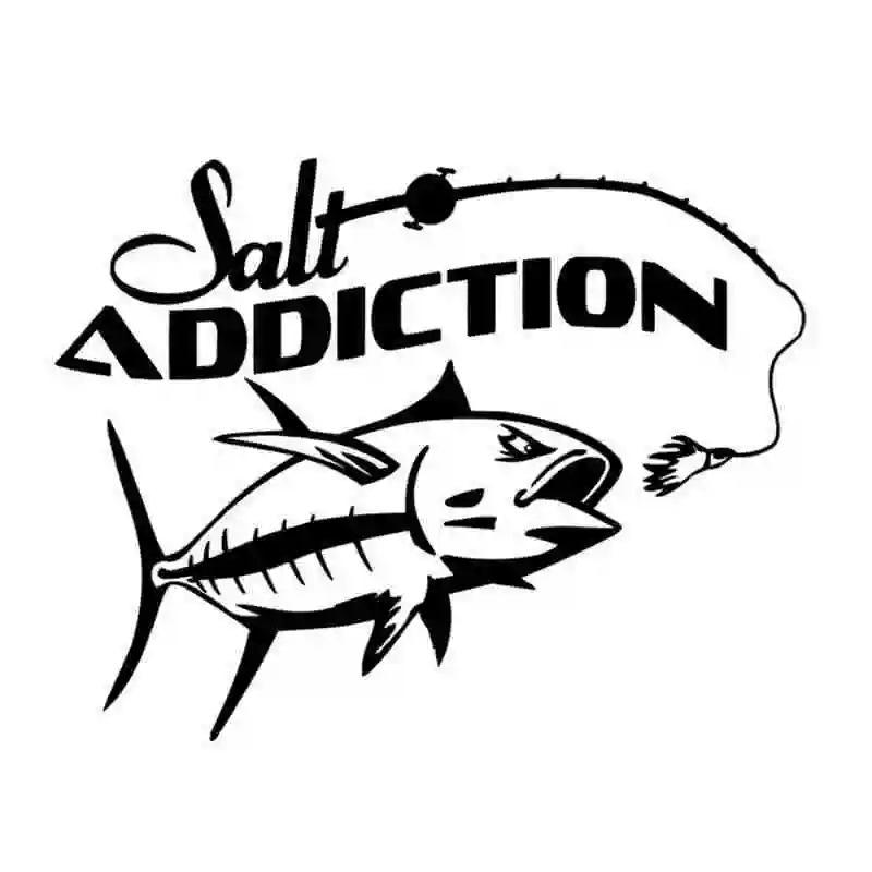 Go Fly Fishing Hunter Car Boat Sticker Salt Addiction Fish Decal