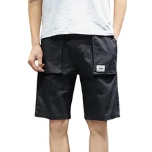 Повседневные мужские шорты, одноцветные мужские шорты, мужские летние пляжные шорты размера плюс, мужская одежда 19APR8