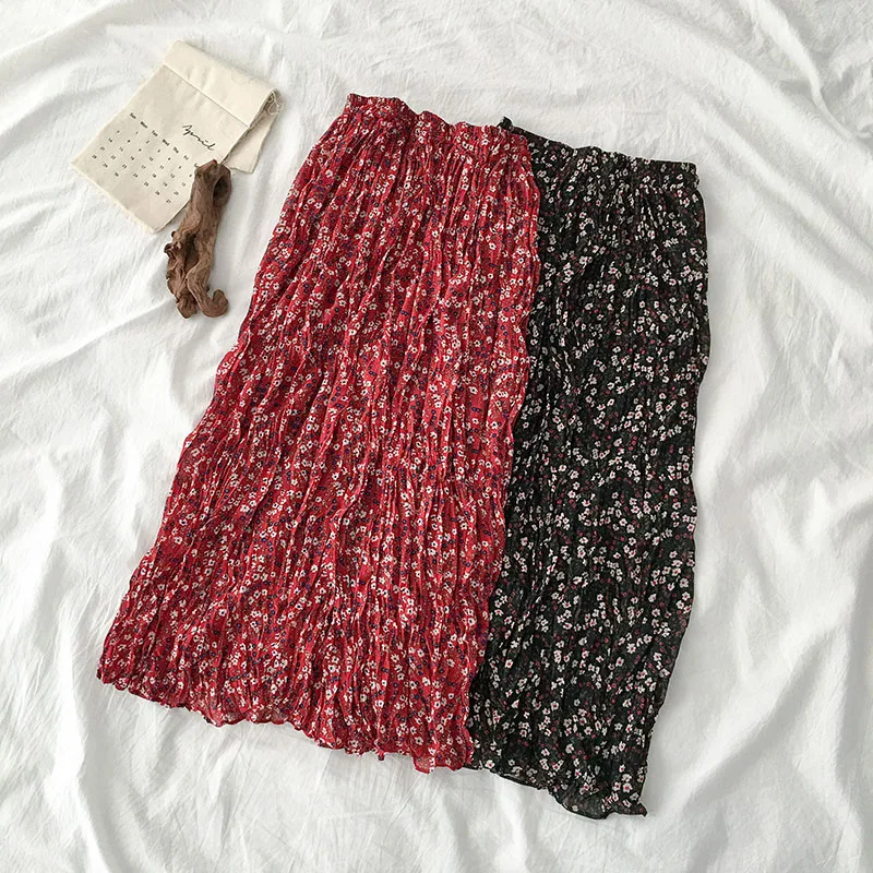 Ампир Женская юбка с принтом Лето новые женские плиссированные офисные женские юбки