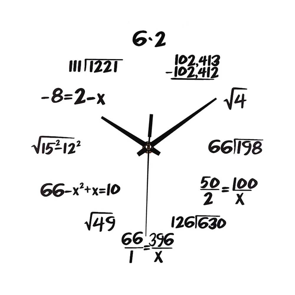 

Silent Math Equations Polytechnic Digital Wall Clock sticker Modern design large decorative clocks Living Room Home Decor