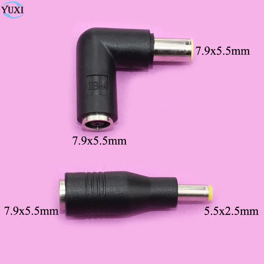 

YuXi 1 Piece 7.9*5.5mm Female to 7.9x5.5mm 5.5*2.5mm Male DC Adapter For IBM Lenovo Power Laptops Adapter DC Jack