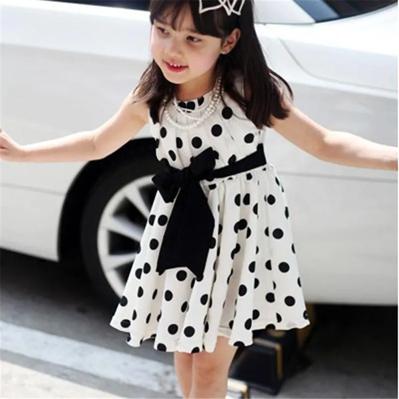 Girl Dress Cute Kids Toddlers Kid Girls Sundress Polka Dots Chiffon