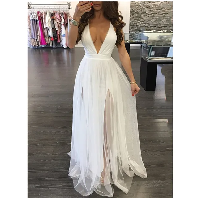 white sleeveless maxi dress