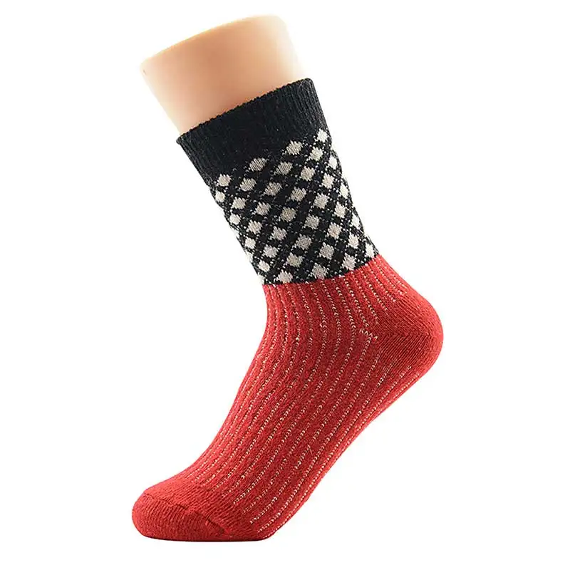 AZUE мужские/женские 5 пар винтажные зимние носки красочные повседневные шерстяные зимние носки с принтом в стиле ретро теплые носки