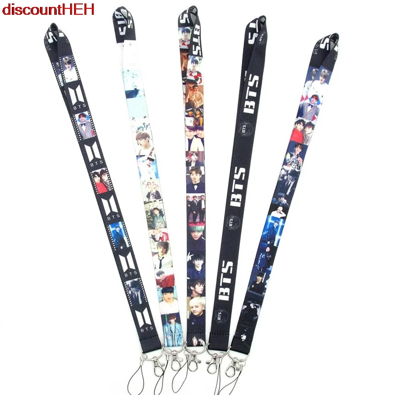 

BTS Bulletproof Youth League Student Idol Mobile Phone Lanyard Keychian Lanyard Badge ID Cards Holders Mobile Phone Key Straps