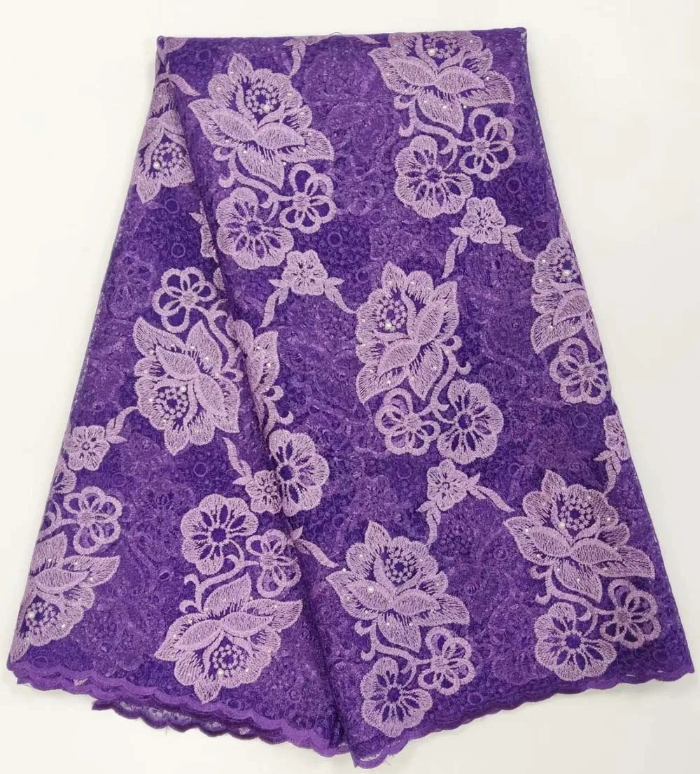 

Latest Style Nigerian Lace 2019 African Lace Fabric With Stones High Quality Embroidered Lace Fabric For Women Dress