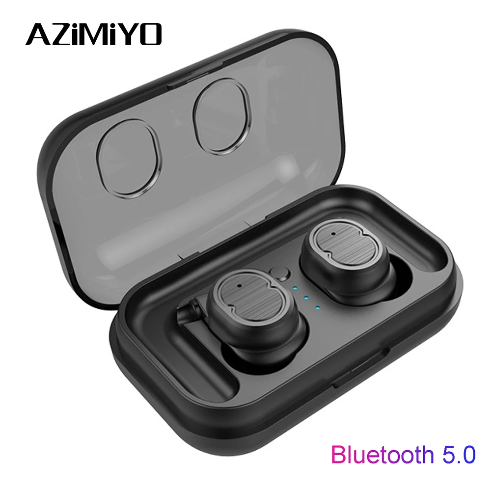 AZiMiYO TWS Wireless Bluetooth 5 0 Earphones for iPhone Xs Xiaomi stereo Earbud Sport Ear Phone With Mic Portable Charging Box