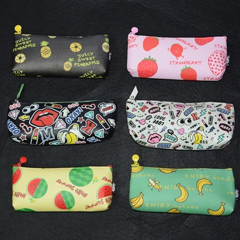 

estojo escolar menina estuches school papelaria pencil case cute pencilcase fruit PU kawaii fourniture scolaire tools lapis bags