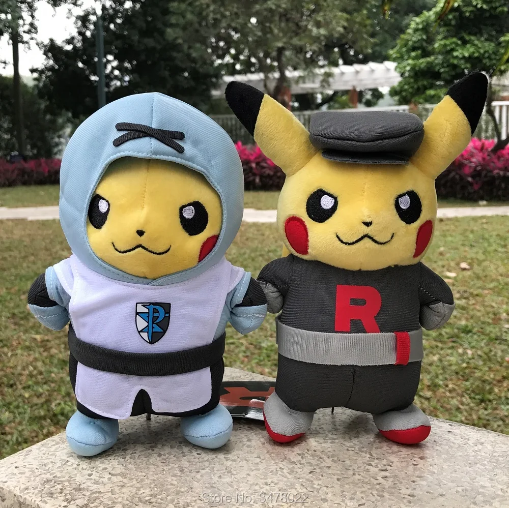 

Anime Pikachu Team Series Plush Toys Rocket And Plasma Cosplay Toy Cuddly Stuffed Animal Doll 8