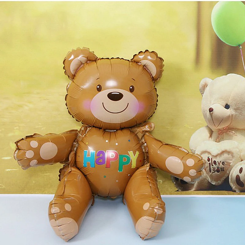 

Beadia Large 3D Bear balloons baby shower decoration helium balloon happy birthday balloons Toys air ball party suppiles