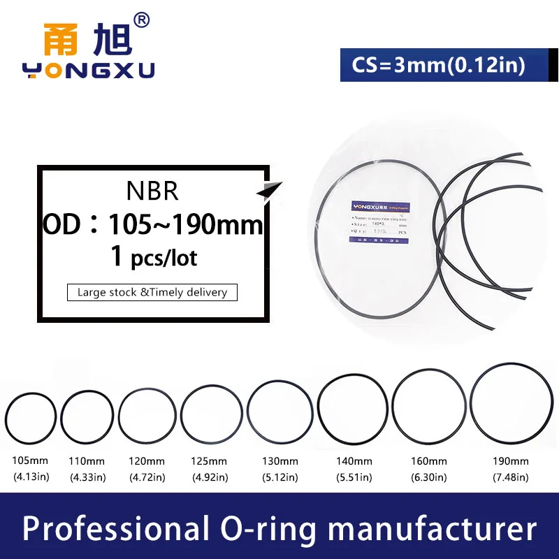 Ø10mm Querschnitt NBR Nitrile O-Ring Dichtring Dichtungsring Oil Sealing Washer