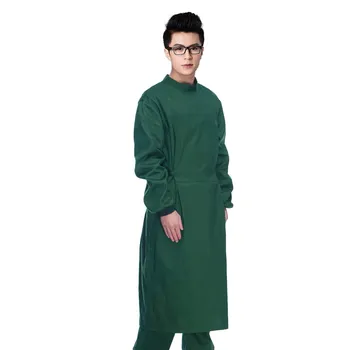 

New Hospital Doctor Nurse Man long-sleeve dark green coats Medical Clothing Surgical Isolation Medical Uniform Scrub Sets