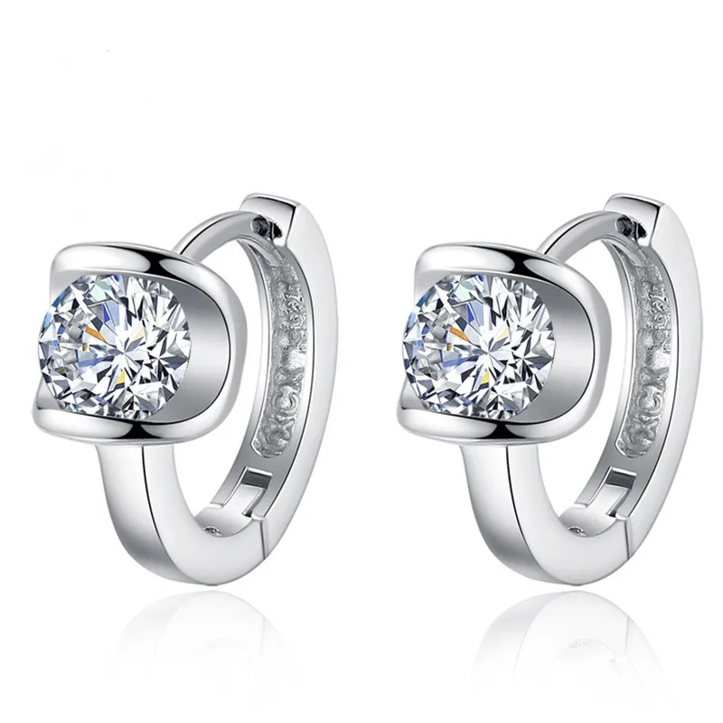 

New 2017 Hot Sell Fashion Super Shiny CZ Diamond Design 925 Sterling Silver Stud Earrings for Women Jewelry Gift Wholesale