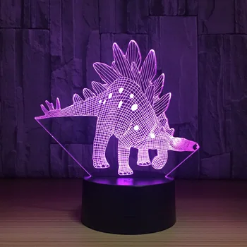 

Stegosaurus 3D Illusion LED Night Light Dinosaurs Luces Decorativas RGB Lampada De led Christmas Decoration For Home Living Room