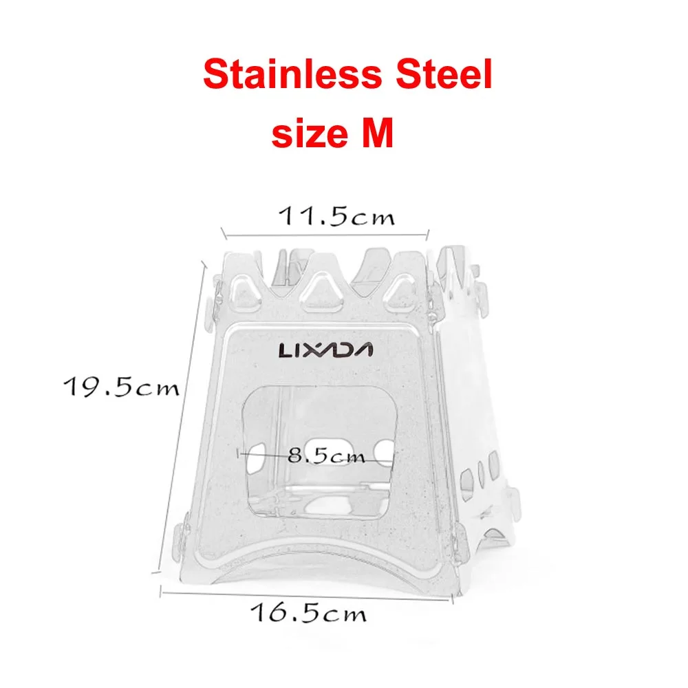 Lixada компактная складная титановая дровяная плита для отдыха на природе, плита для приготовления пищи, плита для пикника, портативная дровяная печь, горелки - Цвет: size M