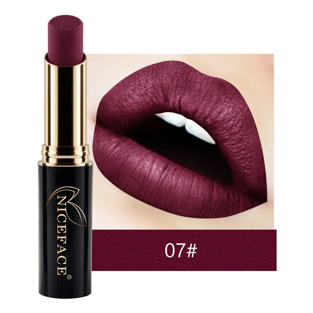 Новая матовая губная помада Водонепроницаемая блеск макияж матовые металлические помады для женщин Макияж Помады красота губы# YJ3 - Цвет: Black