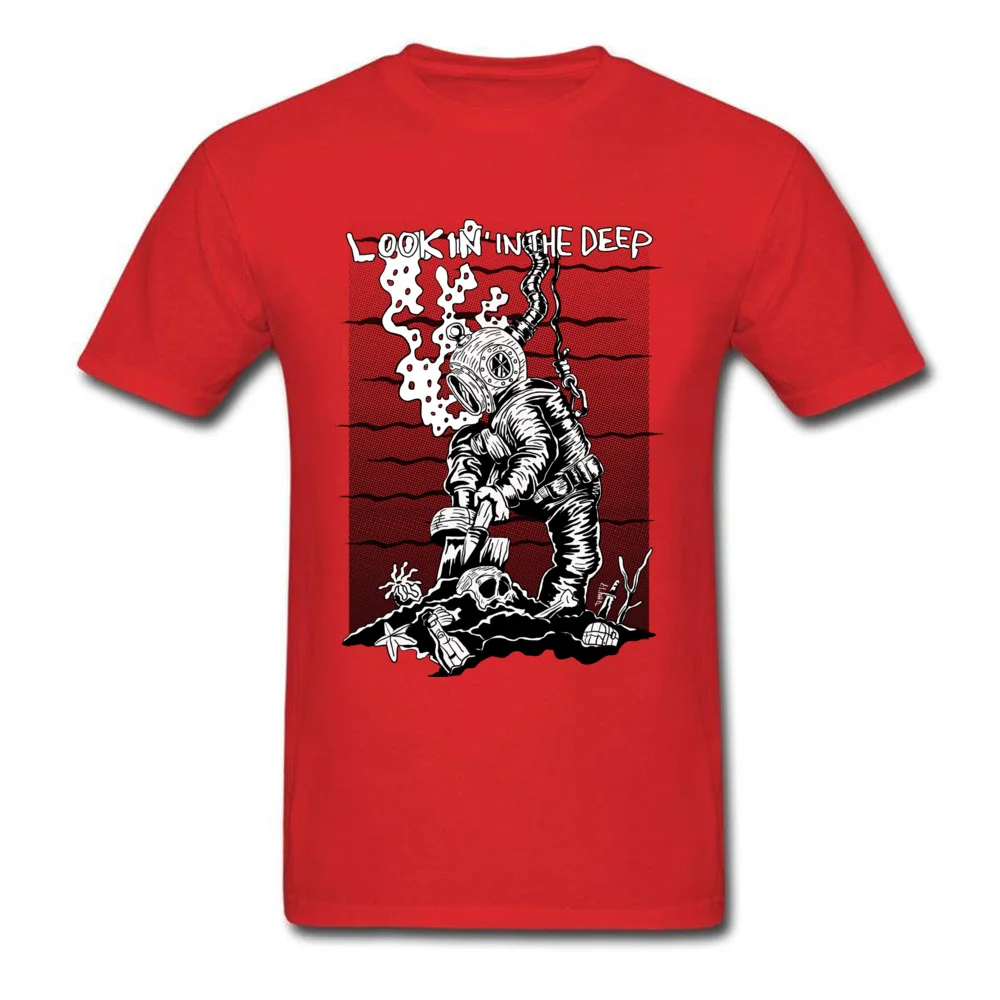  Men T-Shirt Deep Diver Birthday Tops Shirt 100% Cotton O-Neck Short Sleeve Europe Tee-Shirts Summer Free Shipping Deep Diver red