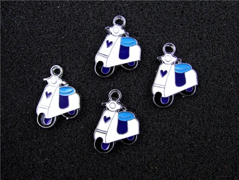 

AE588 Mix Color 20Pcs Alloy Metal Enamel Motorcycle Charms Pendants 21x19mm