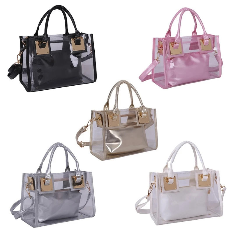 

THINKTHENDO New 2x Transparent Shoulder Crossbody Bag Candy Fashion Women Handbag Tote Messenger