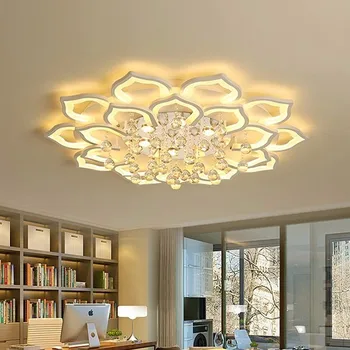 

Crystal Light Modern LED Ceiling Light High Brightness Illumination Living Room Dining Room Bedroom White Ceiling Lamp Fixture