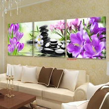 XIN SHENG MEI Oil Painting Canvas Wall Art Pink Orchids Decoration Art Modular Pictures On The