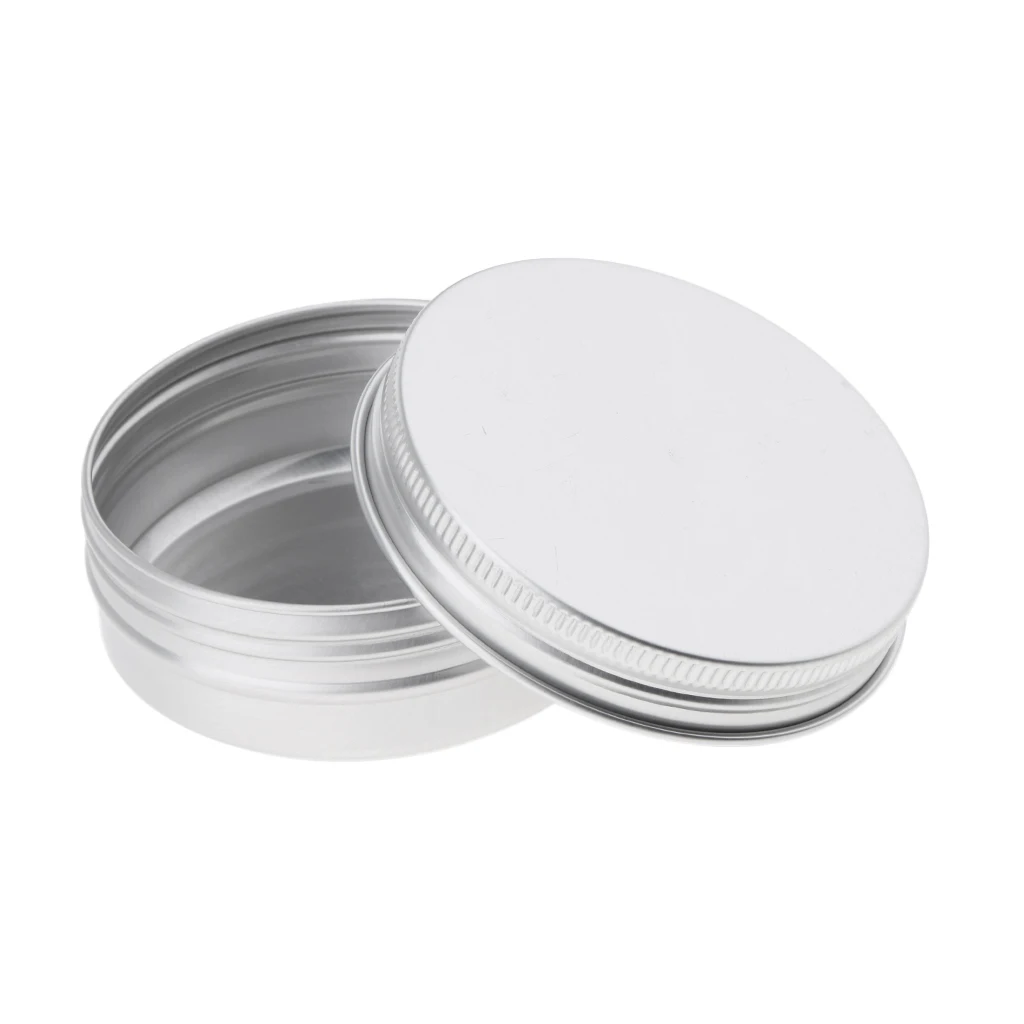 60ml Empty Aluminium Cosmetic Pot Jar Tin Container Box Screw Lid Can Bottle Case Craft Lot - Silver Colors (8 Pack)