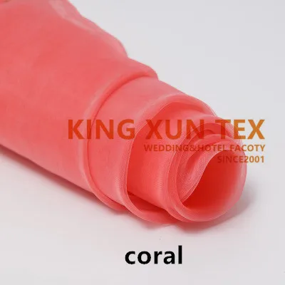coral Высокая плотная органза ткань свадебное украшение для торжества Быстрая до двери - Цвет: coral