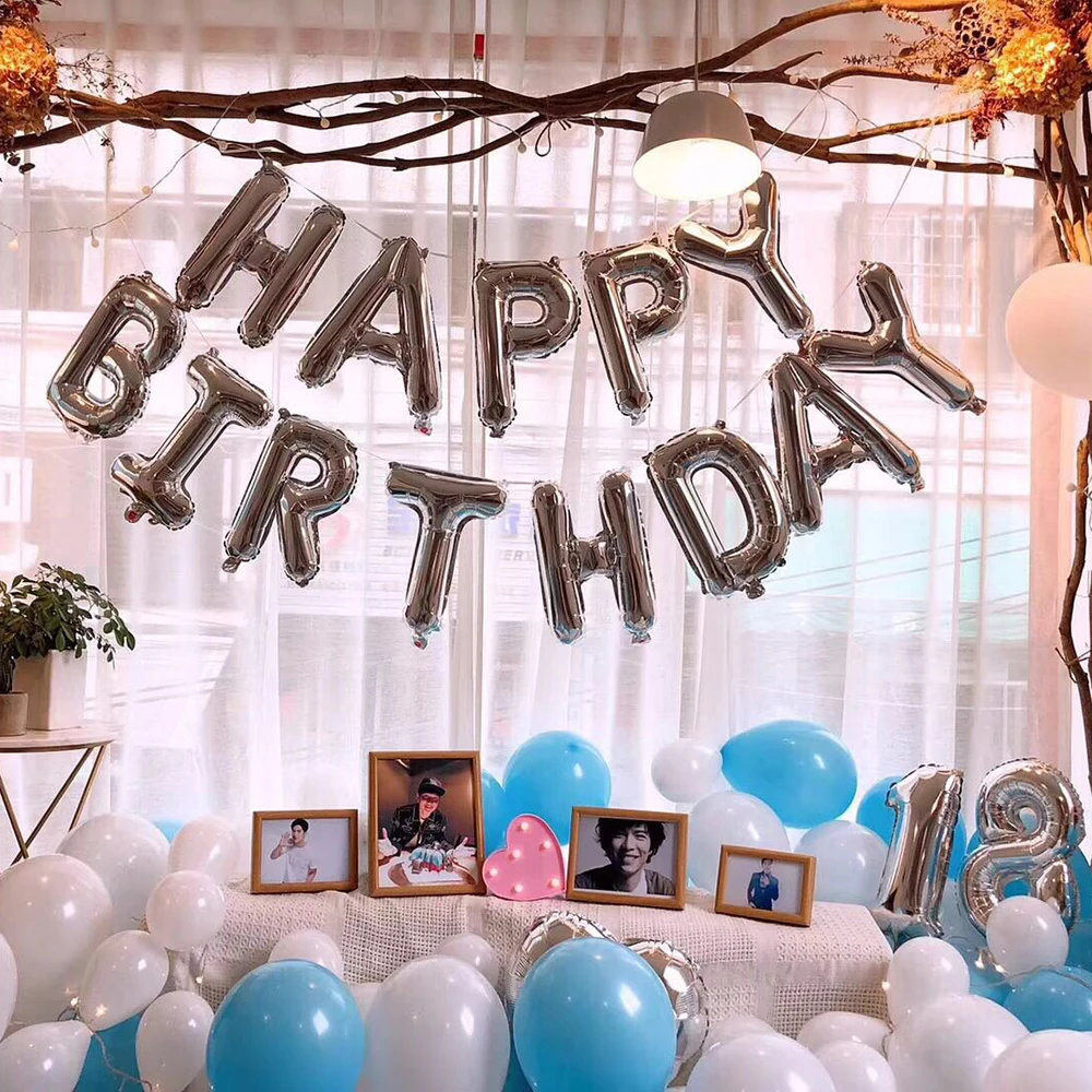 Happy Birthday Balloon Silver Decorate3