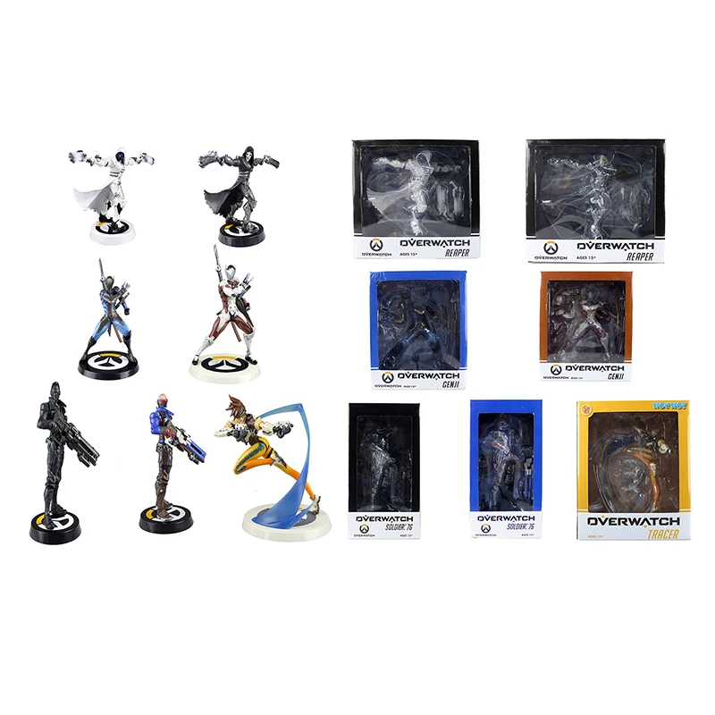 

7 Styles big size Over game watch Overwatchs Tracer Reaper Solder 76 Genji Collectibles 10" figures figure toy