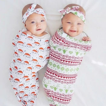 

Baby sleeping bag hair band hat set type brother and sister print sleeping bag newborn Swaddle sleeping bag Drop Shipping