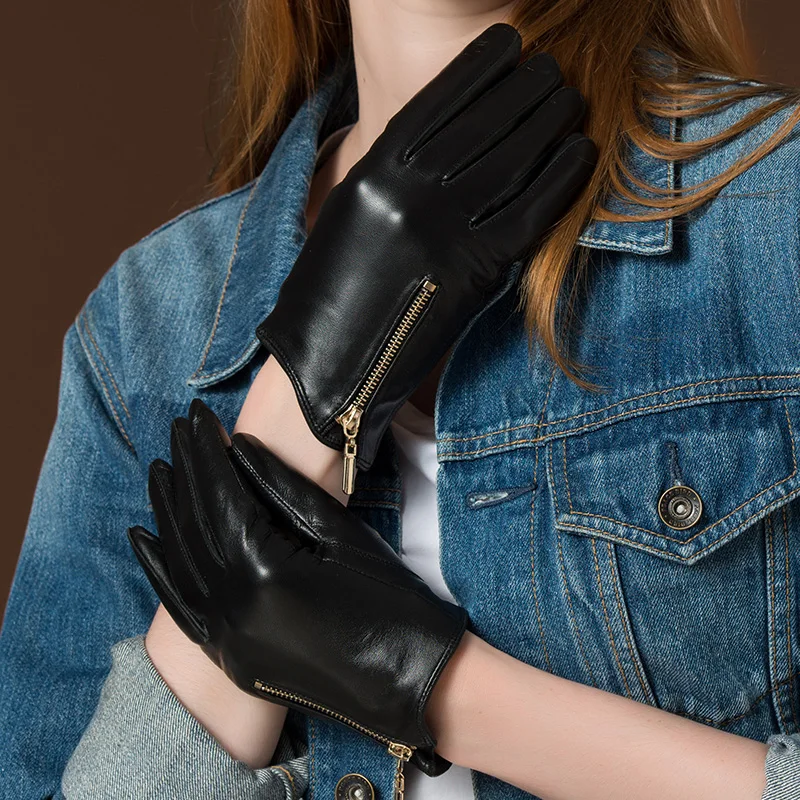 High Quality Women's Fashion Casual Winter Warm Genuine Leather Gloves
