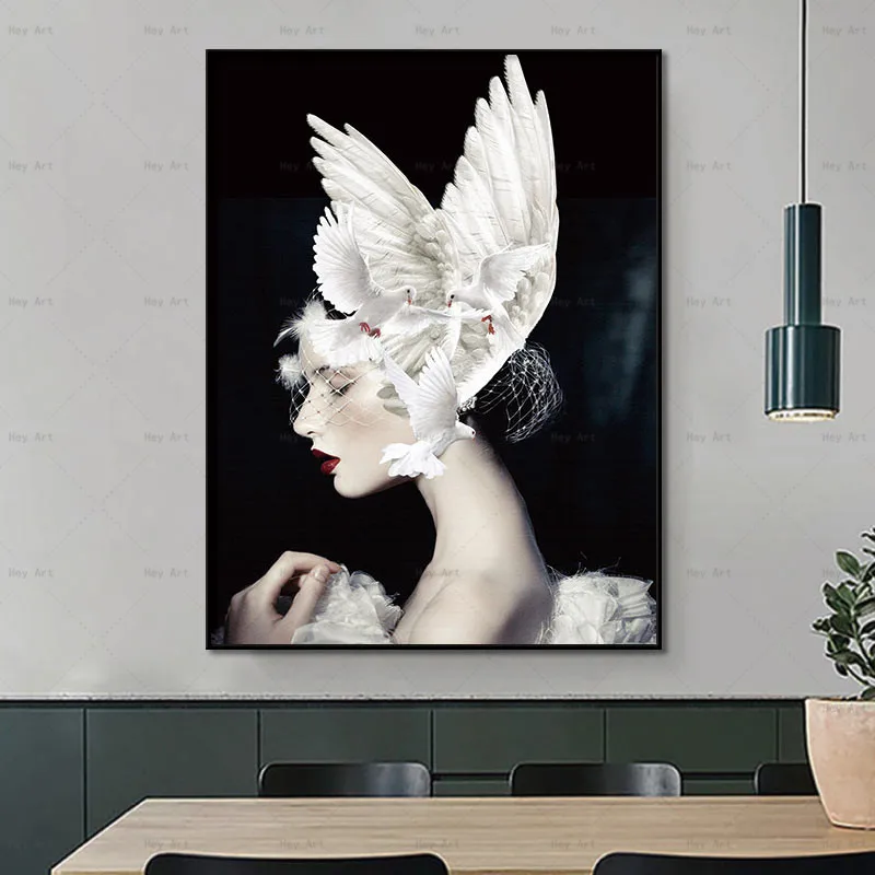 Pictures for Wall Art Posters and prints Portrait Abstract Painting Frameless printing Women Home Decor Picture