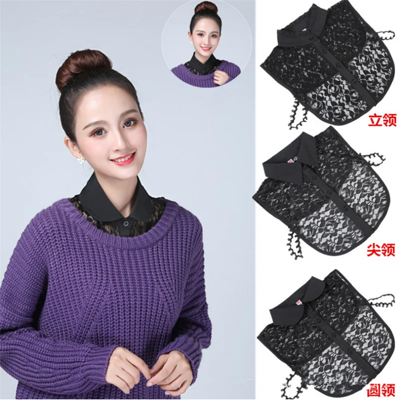 

Detachable Collar Newly Design Women Lace Hollow Out Vintage Fake Shirt Detachable Necklace Choker Collar 2019 New
