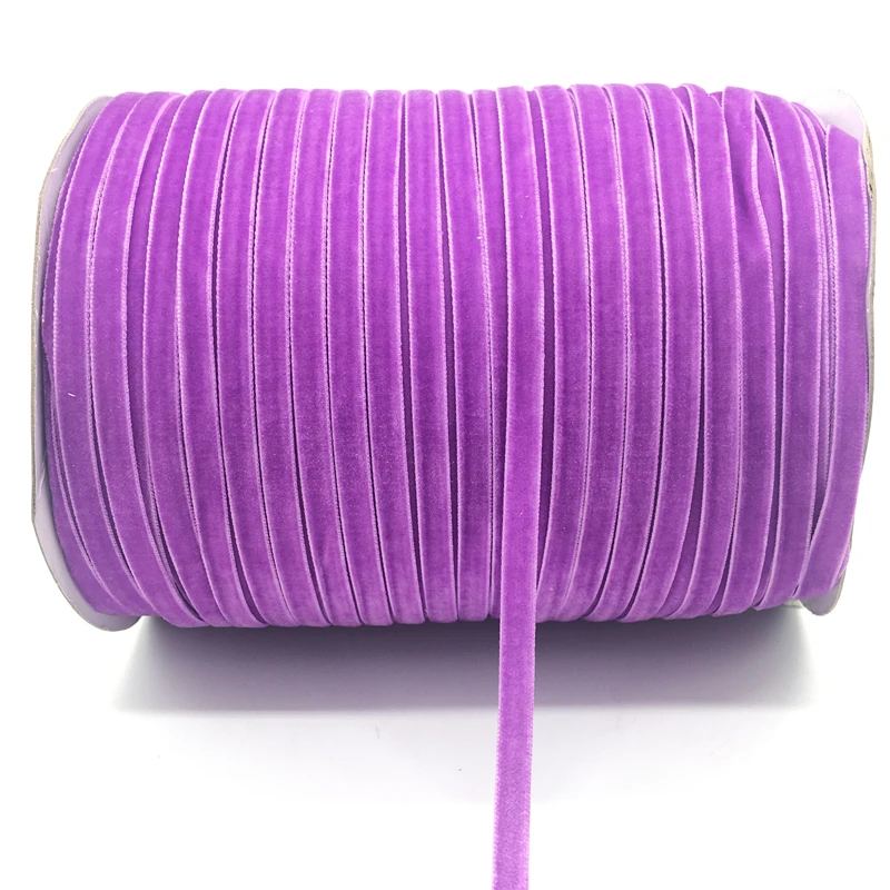 

5Yards/lot 1/4" 6mm Light purple Soft Comfortable Velvet Ribbon Headband Clips Bow Wedding Christmas Decoration