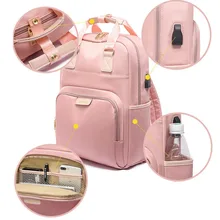 Рюкзак для девочек с двумя плечами, женские Компьютерные рюкзаки, USB зарядка, розовый женский водонепроницаемый рюкзак школьный рюкзак, сумки для девочек-подростков