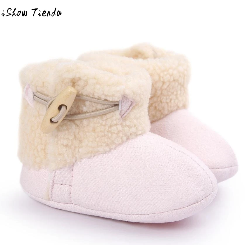 Детские сапоги одноцветное Цвет малыша обувь витая пряжки плюс бархатные теплые мягкая подошва зимние ботинки мягкие пинетки обувь Tenis Led#1104