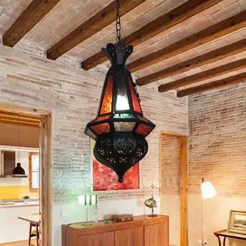 

Iron Hanging Lamp Retro Decor Pendant Light For Corridor Balcony Dining Room (Without Light Source)