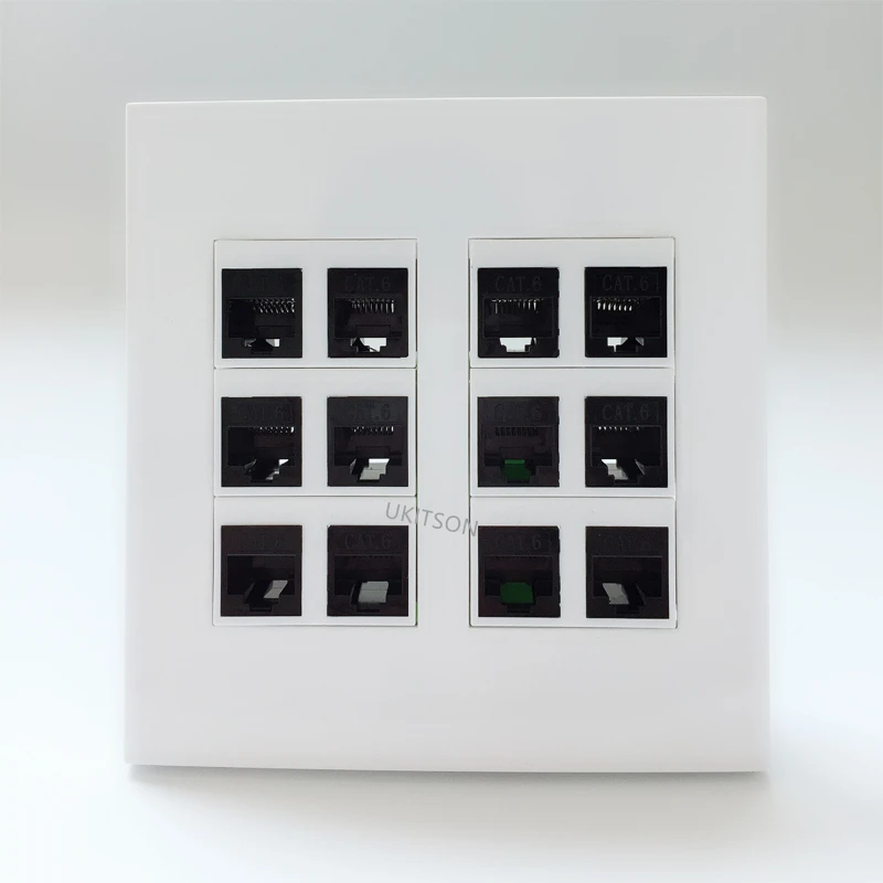 120x120mm 12 ports female to female CAT6 RJ45 Panel pic 2