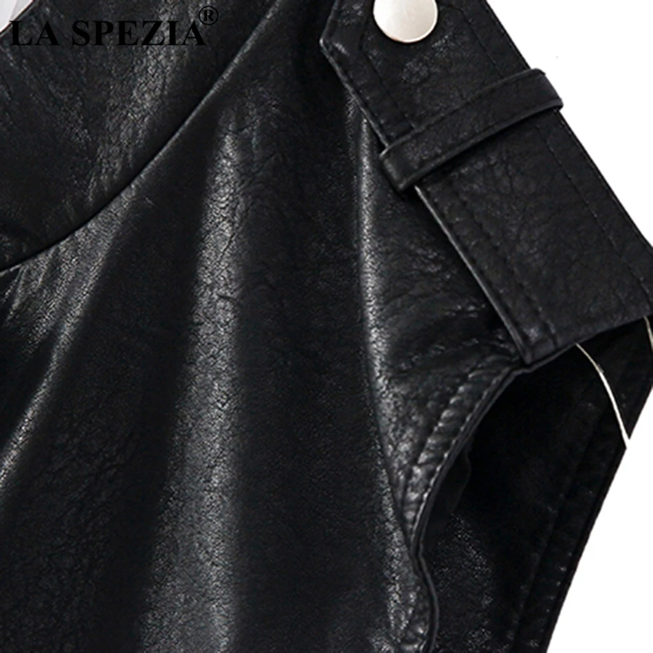 LA SPEZIA Short Vest Women Black Street Motorcycle Waistcoat Female With Pockets Faux Leather Ladies Autumn Sleeveless Jackets LA SPEZIA Short Vest Women Black Street Motorcycle Waistcoat Female With Pockets Faux Leather Ladies Autumn Sleeveless Jackets