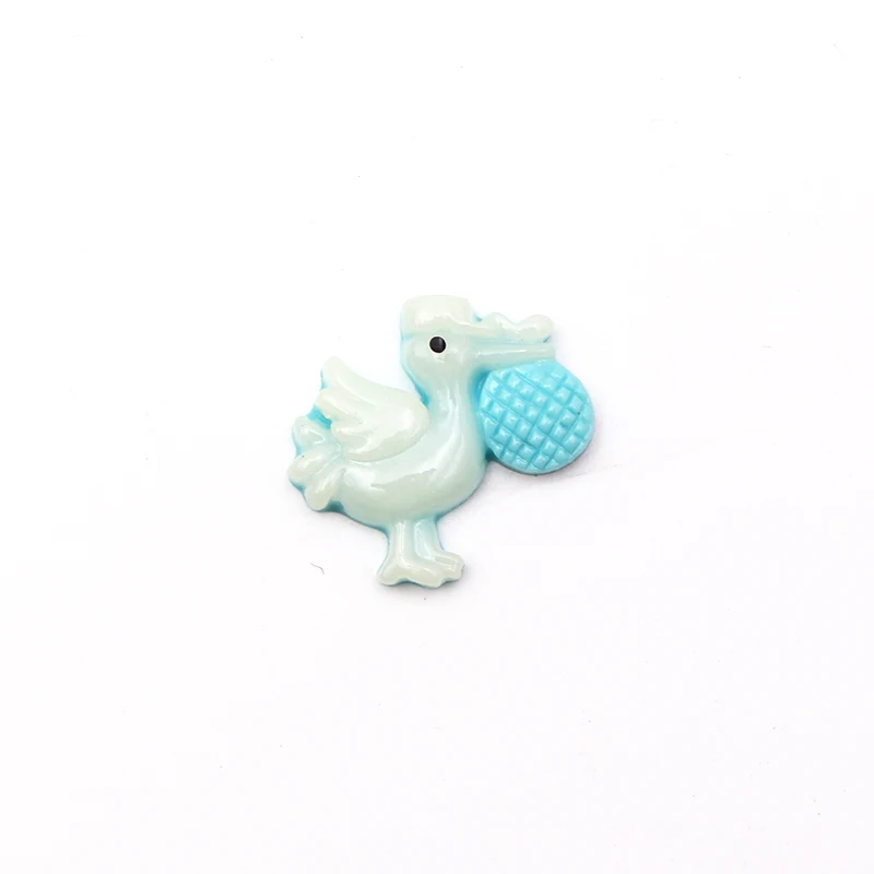 30pcs Pink Blue Mini Resin Stork Baby Shower Favor Christening Party Favor Decor Birth Announcement Cake Gift Box Decorations