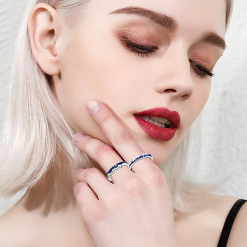 Qevila Fashion S925 Sterling Silver Original Allure Love Couple Rings For Lovers Texture Elegant Sexy Ring For Women Men Jewelry (10)