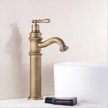 

Free shipping New 2015 Vintage Fashion Deck Mounted Solid Brass Bathroom Faucet Antique Bronze Faucet Mixer&Tap torneira HJ-9045