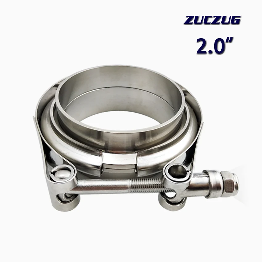 ZUCZUG 2,0 дюймов автозапчасти V-band Зажим Комплект для турбо, выхлопные трубы турбо распределительная труба зажим для выхлопной трубы V band комплект фланцев