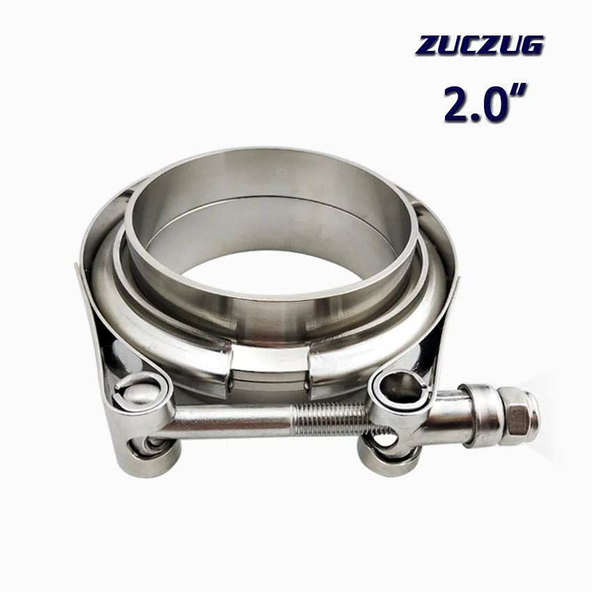 

ZUCZUG 2.0 inch Auto Parts V-band clamp kit for Turbo, Exhaust pipes Turbo Downpipe Exhaust Clamp V band flanges kit