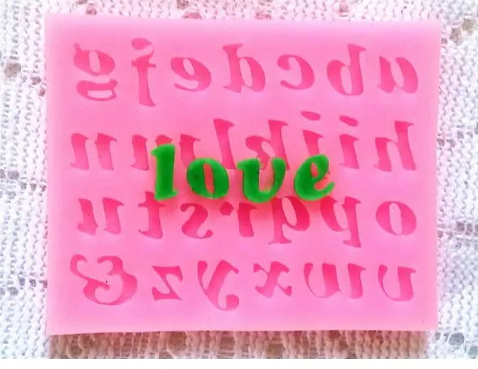 

New lowercase letters fondant cake mold silicone mold bakeware food grade liquid silicone mold chocolate molds environmental