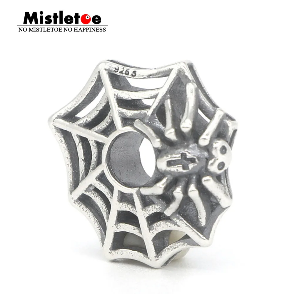 

Mistletoe Jewelry Genuine 925 Sterling Silver Wicked Web Charm Bead Onlly Fit European Troll 3.0mm Bracelet