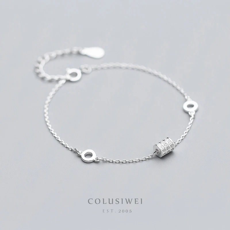 

Colusiwei Luxury Cylinder and Round Bracelet for Women Exquisite Design Sterling Silver 925 Jewelry Engagement Jewelry Gifts